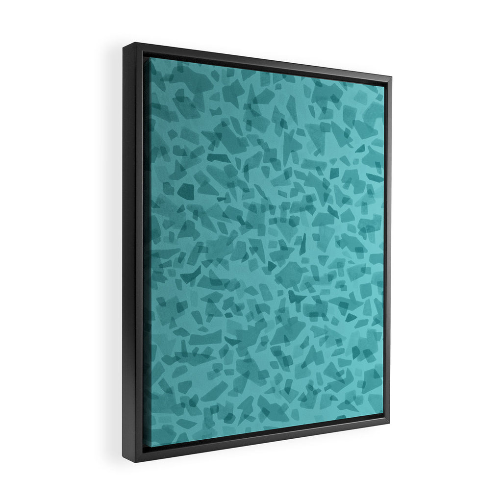 Turquoise Terrazzo Tile Framed Canvas Print Gallery Image 2
