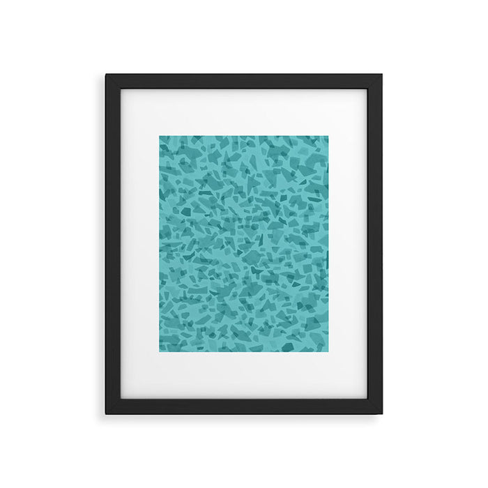 Turquoise Terrazzo Tile Framed Art Print Gallery Image 1