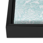 Coastal Daydream hand-drawn ocean collage pattern in mint Framed Canvas Print Gallery Image 3