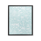 Coastal Daydream hand-drawn ocean collage pattern in mint Framed Canvas Print Gallery Image 6