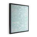 Coastal Daydream hand-drawn ocean collage pattern in mint Framed Canvas Print Gallery Image 2