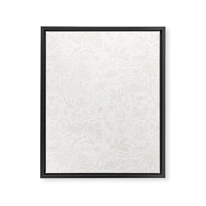 Coastal Daydreams Ivory Ocean Collage Pattern Framed Canvas Print Gallery Image 6