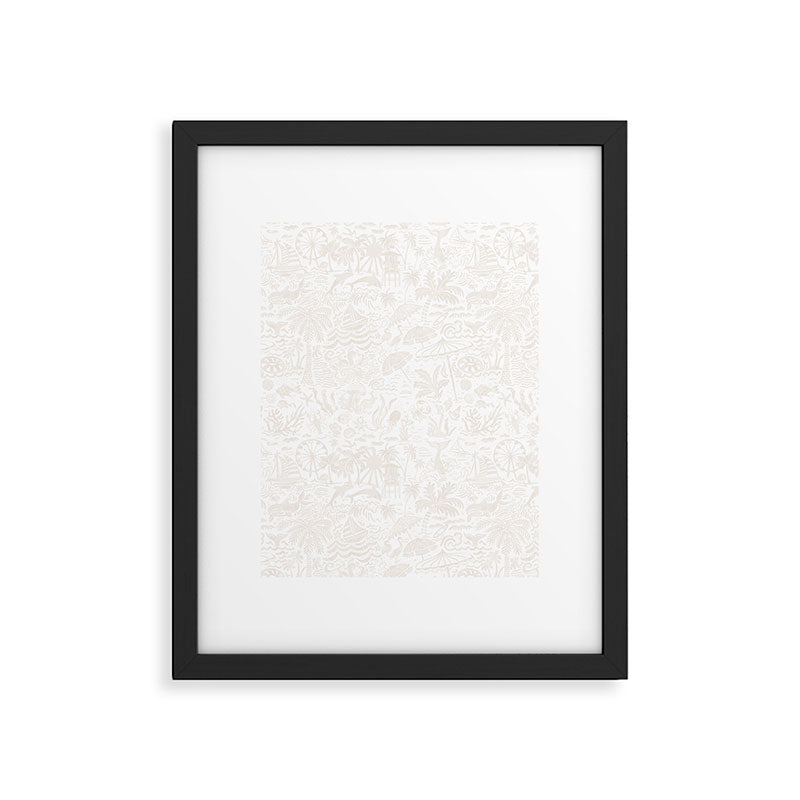 Coastal Daydreams Ivory Ocean Collage Pattern Framed Art Print Gallery Image 5