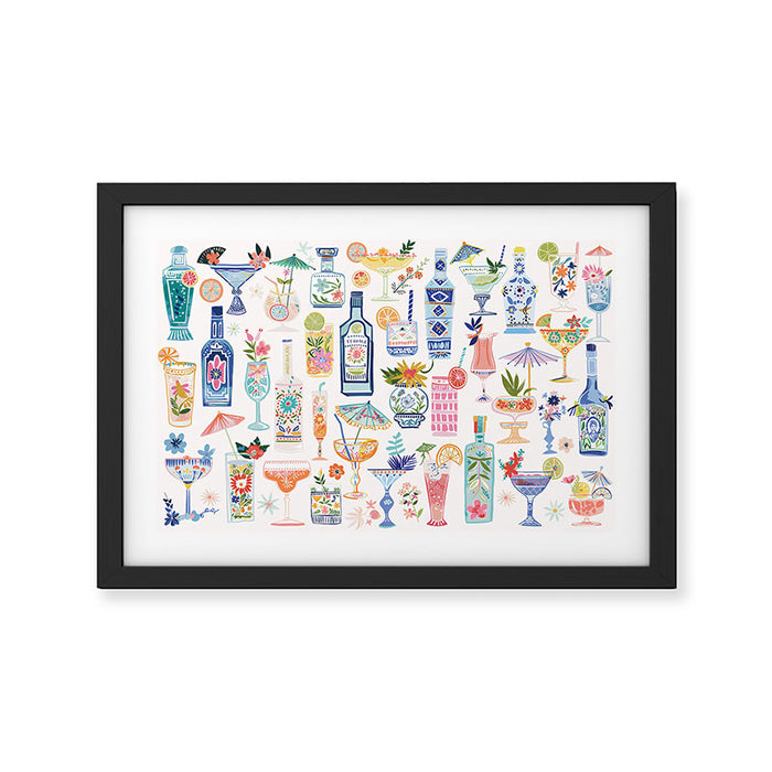 Cocktails Viva Happy Hour Framed Art Print Gallery Image 1