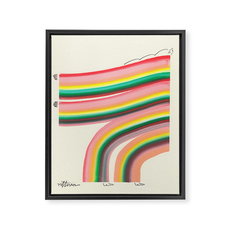 Walking And Chewing Gum Framed Canvas Print Gallery Image 6