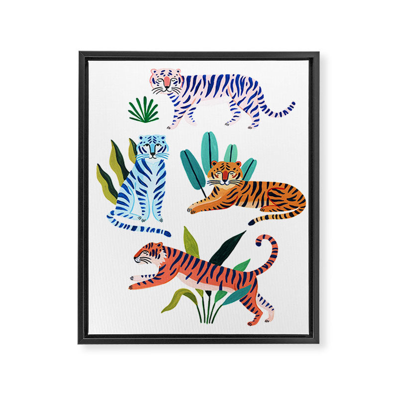 Asian Tigers Framed Canvas Print Gallery Image 6