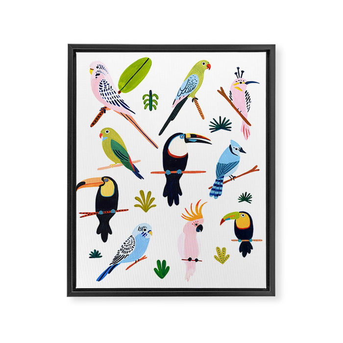 Birds of the Rainforest Framed Canvas Print Gallery Image 1