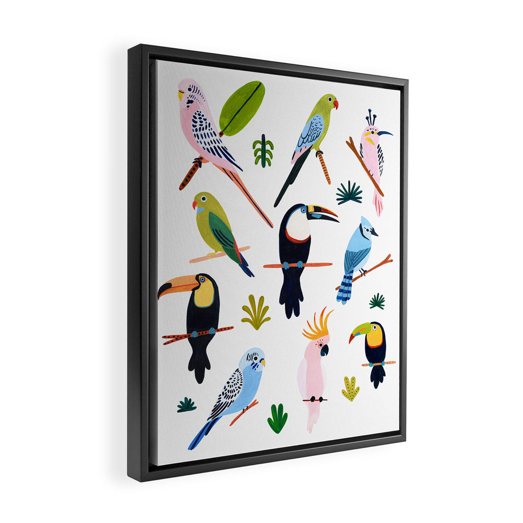 Birds of the Rainforest Framed Canvas Print Gallery Image 2