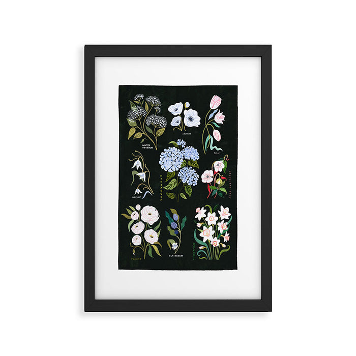 Dark Florals Framed Art Print Gallery Image 1