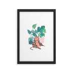 Fat Plant Kitty Framed Art Print Gallery Image 2