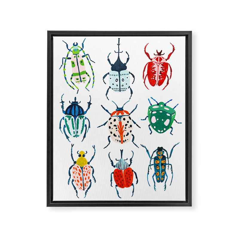 Garden Beetles Framed Canvas Print Gallery Image 6
