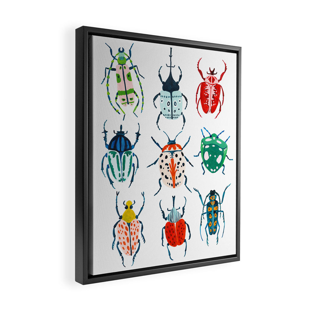 Garden Beetles Framed Canvas Print Gallery Image 2