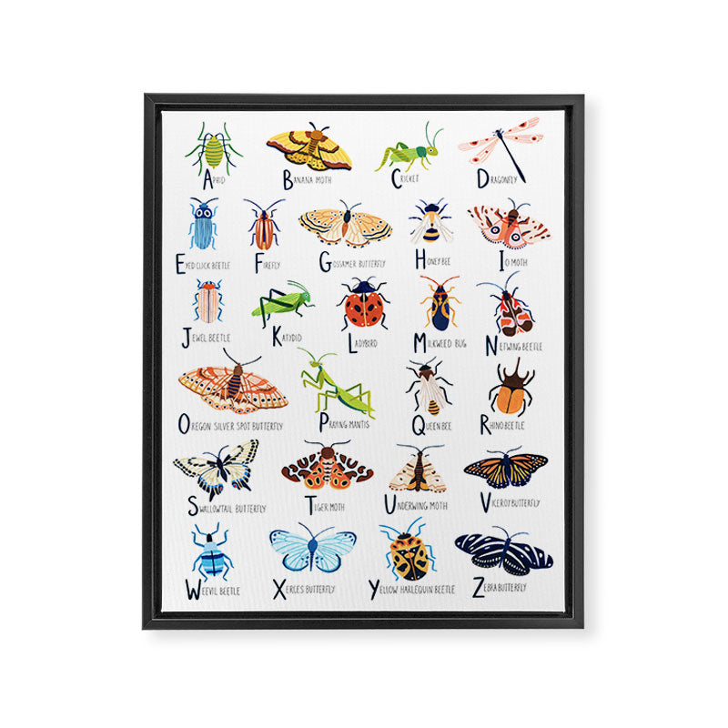 Insect Alphabet Framed Canvas Print Gallery Image 6