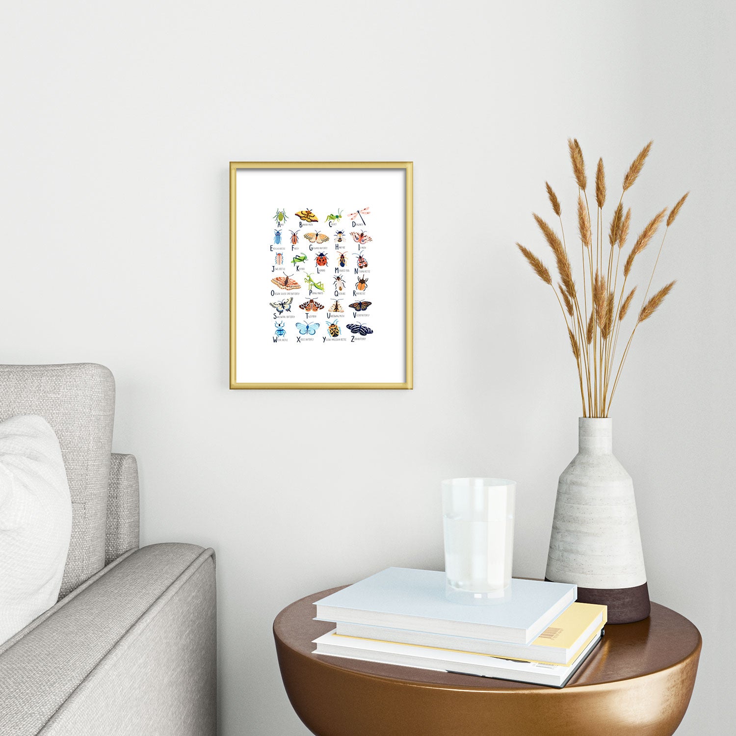 Insect Alphabet Framed Art Print Gallery Image 2