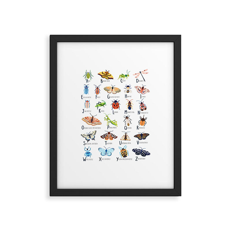 Insect Alphabet Framed Art Print Gallery Image 5