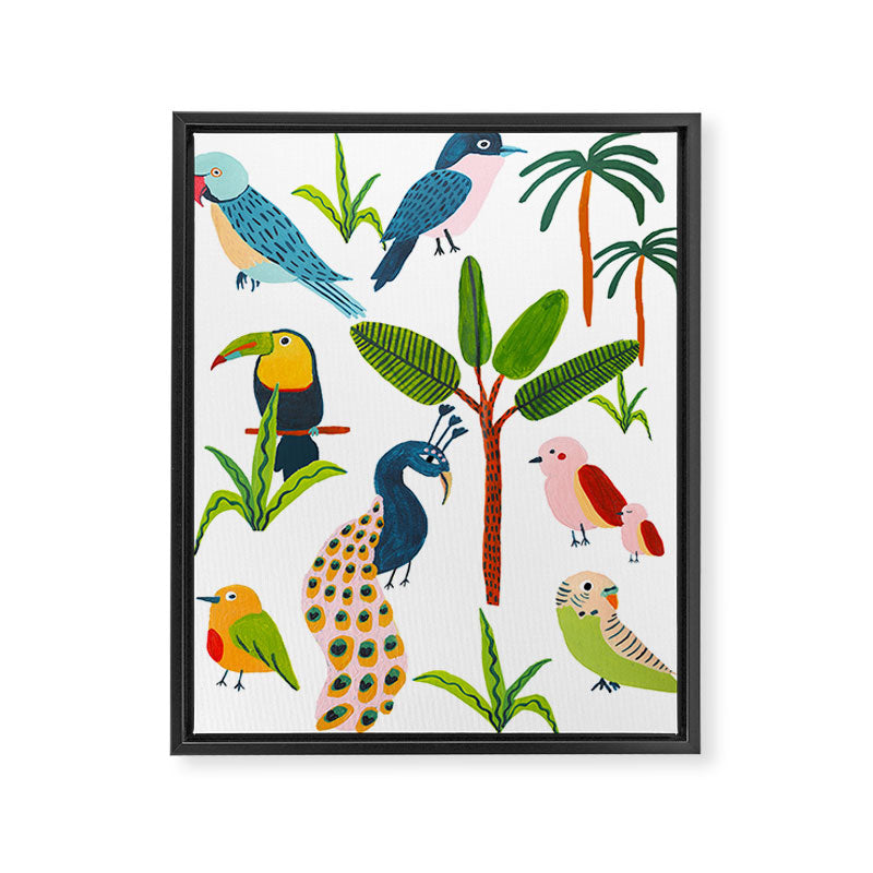 Jungle Birds Species Framed Canvas Print Gallery Image 6