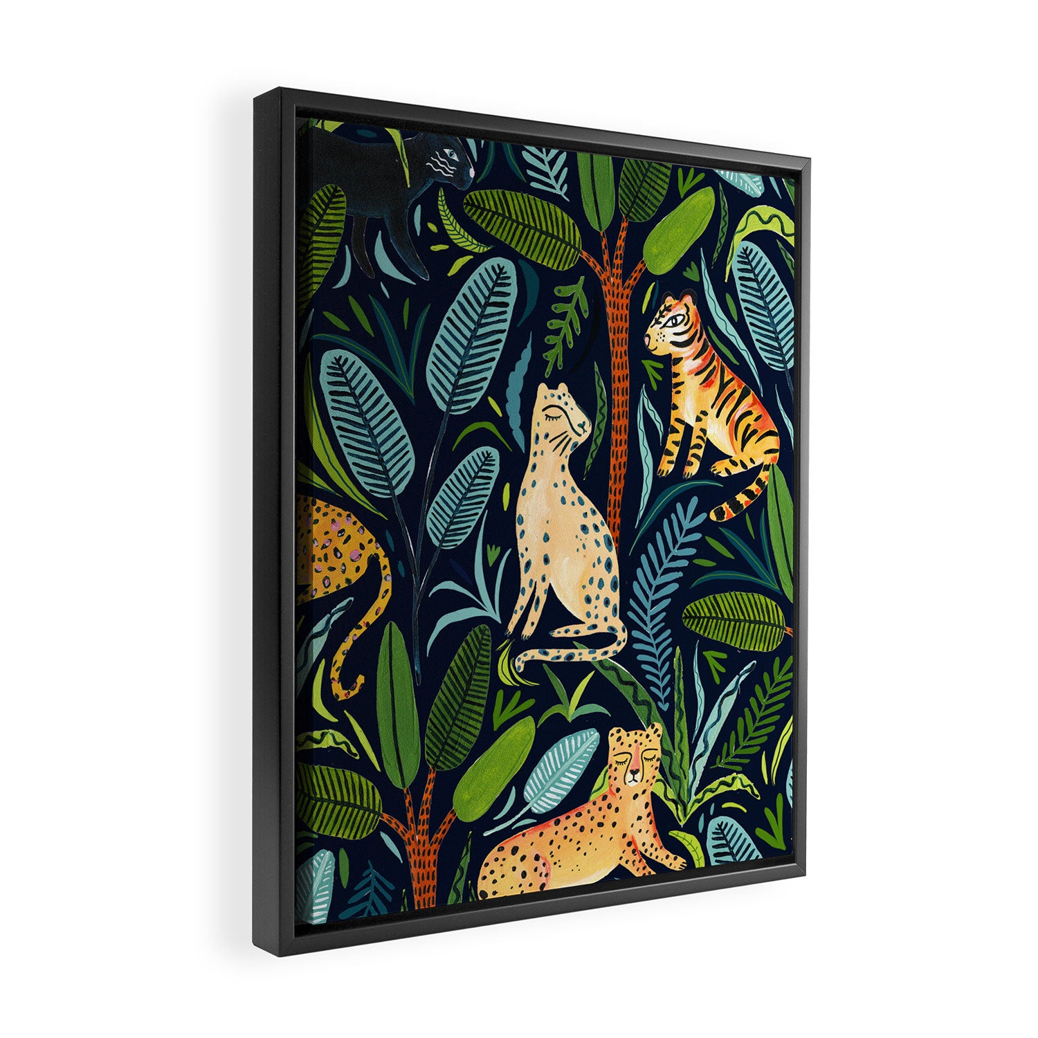 Jungle Cats Framed Canvas Print Gallery Image 2