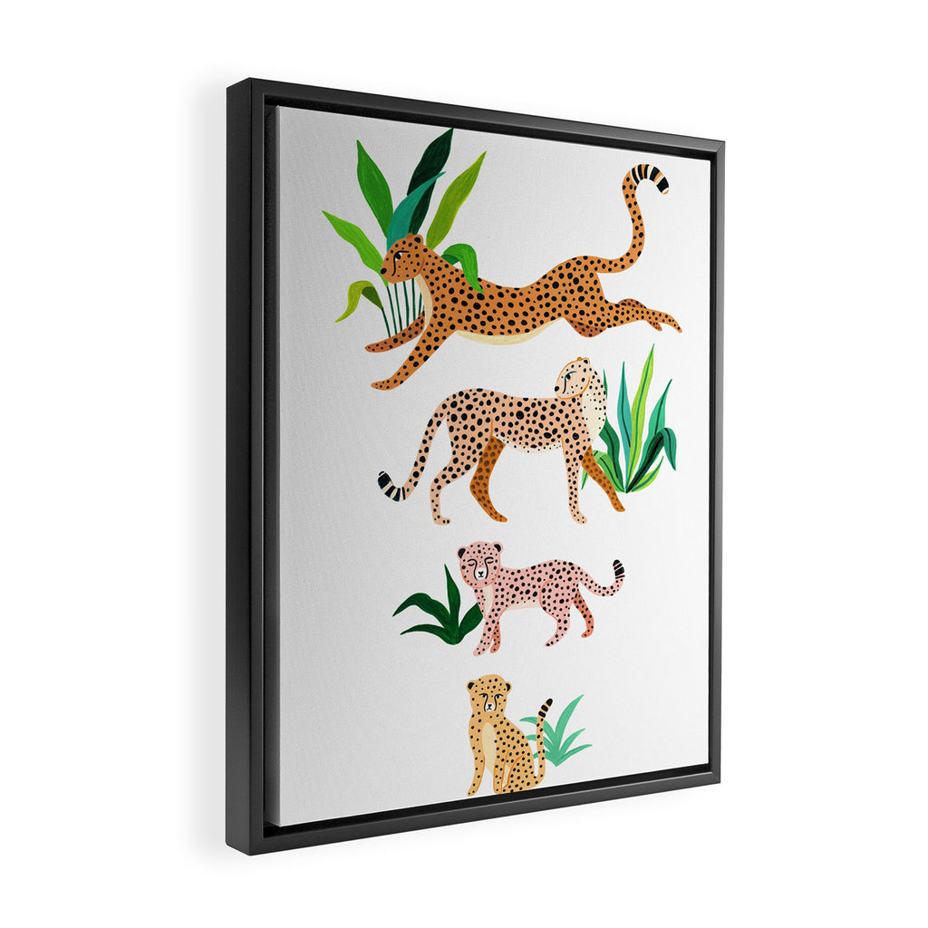 Jungle Cheetah Family Framed Canvas Print Gallery Image 2