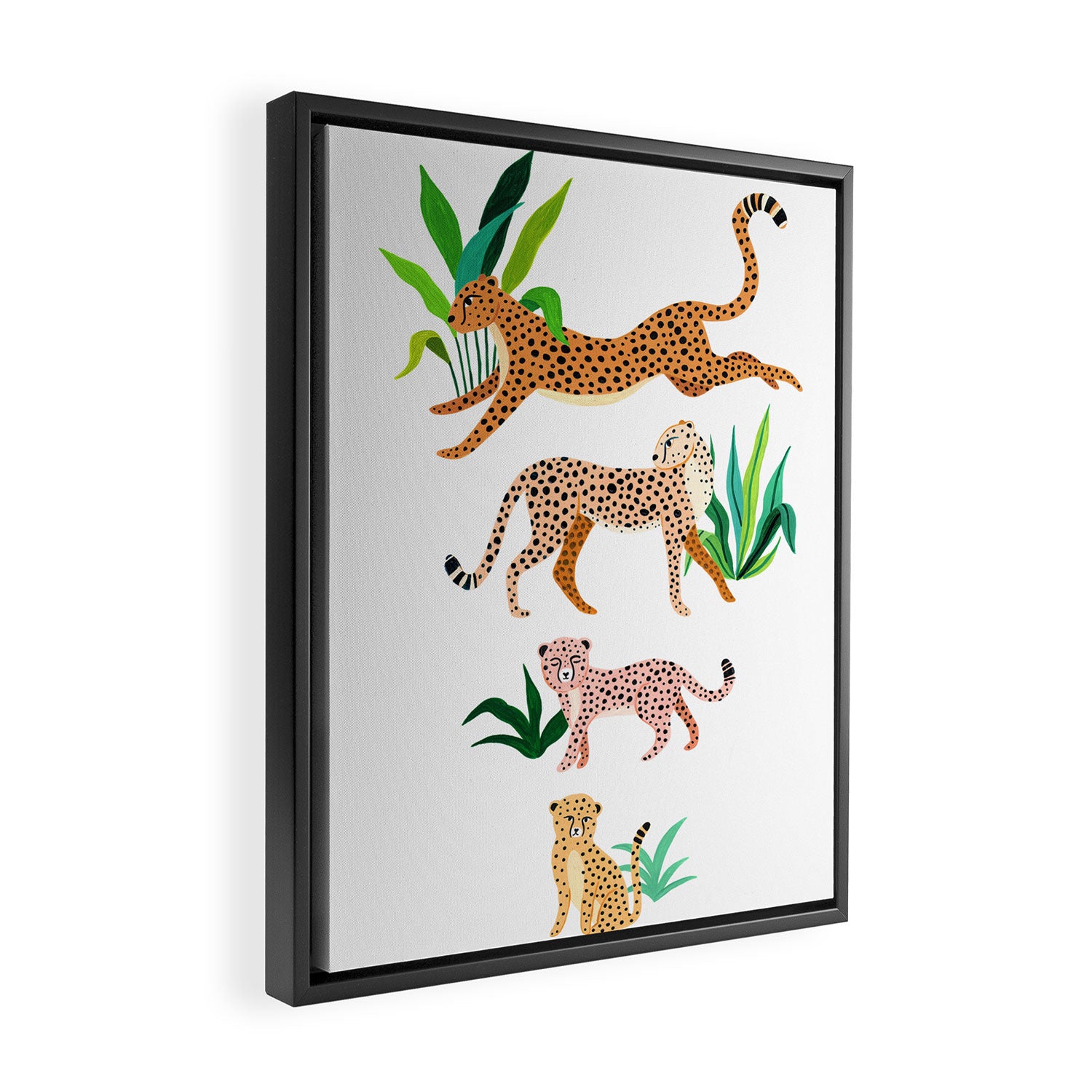 Jungle Cheetah Family Framed Canvas Print Gallery Image 2