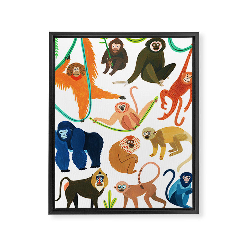 Jungle Monkeys Framed Canvas Print Gallery Image 6