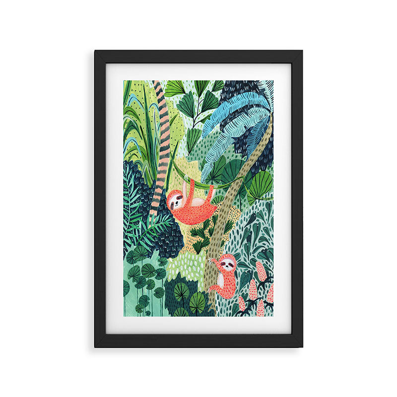 Jungle Sloth Family Framed Art Print Gallery Image 2