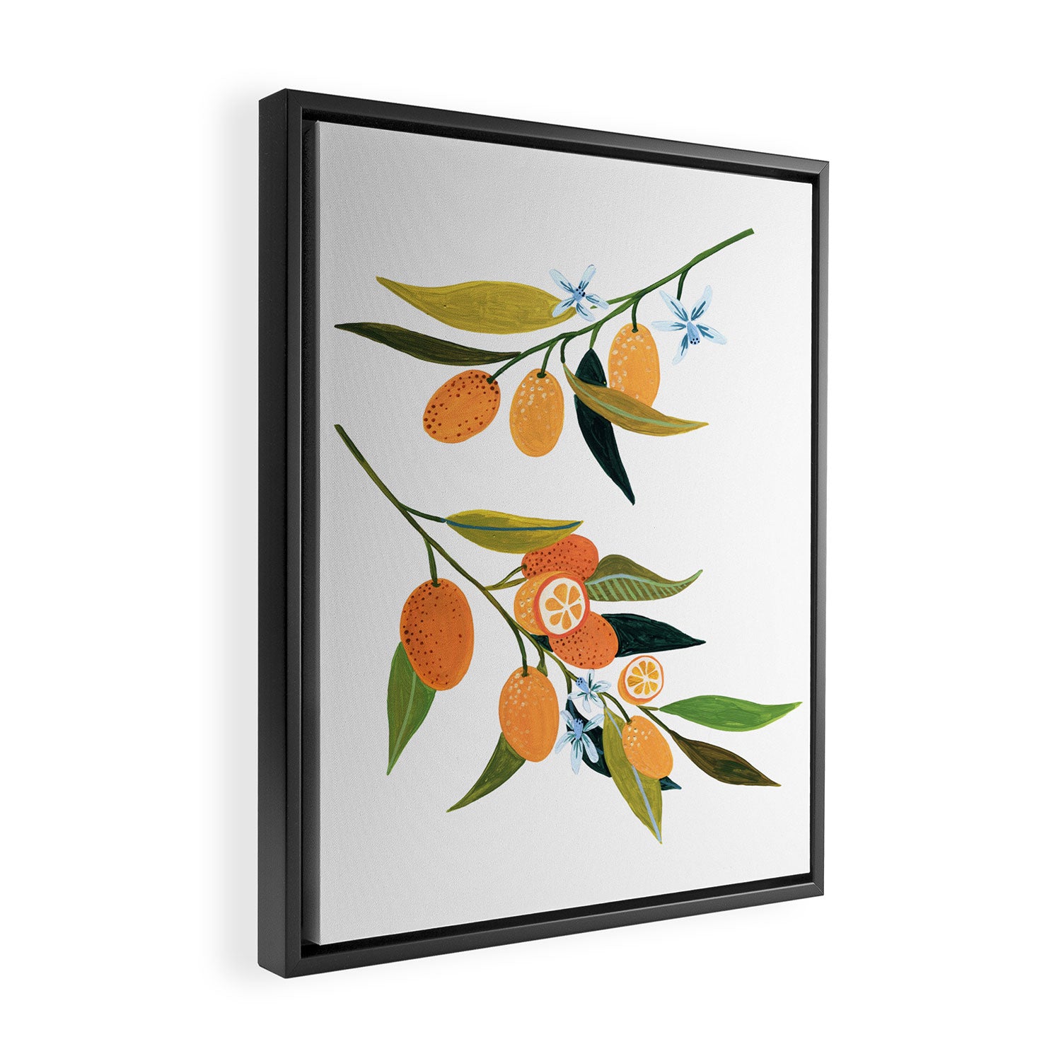 Kumquat Branch Framed Canvas Print Gallery Image 2