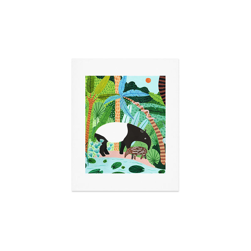Malayan Tapir Family Art Print Gallery Image 1