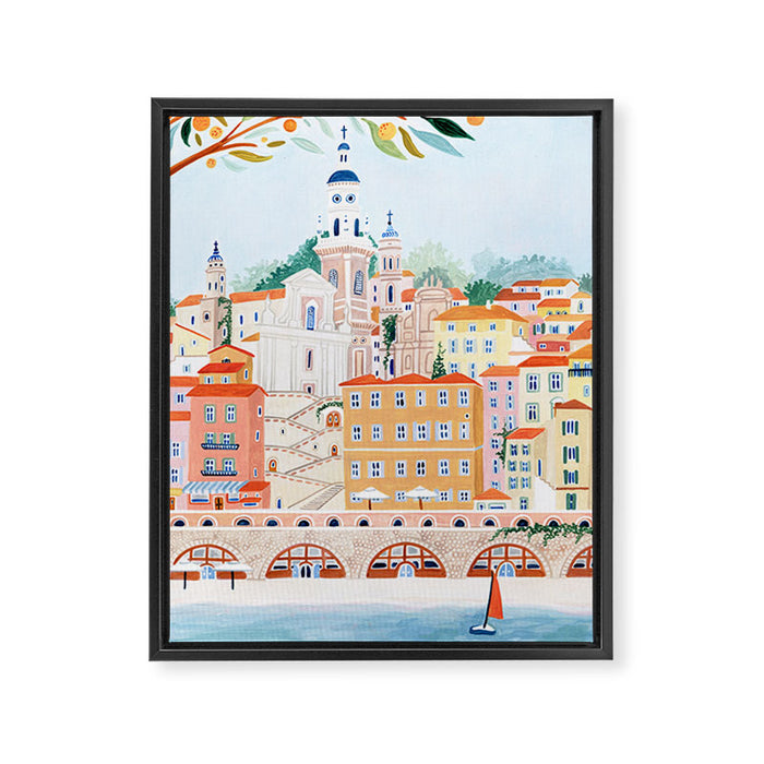 Menton, France Framed Canvas Print Gallery Image 1