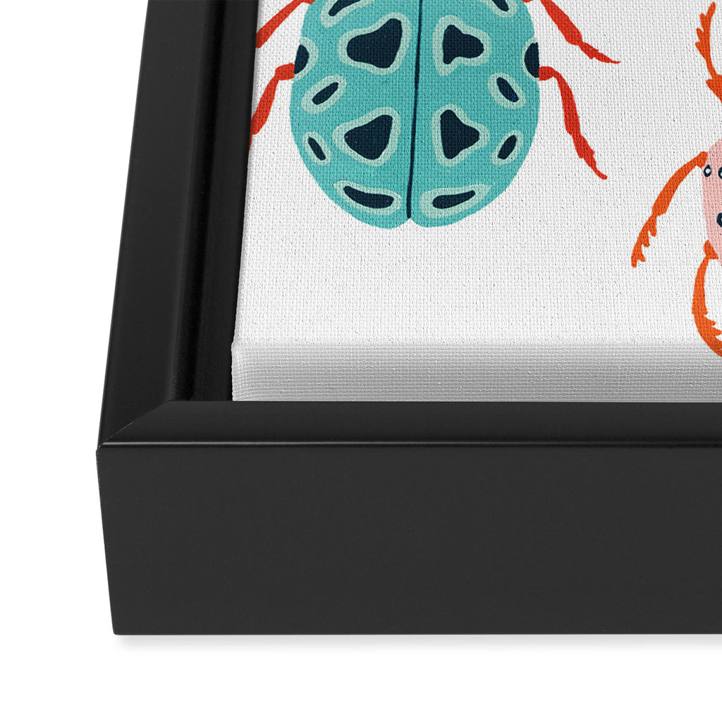 Patterned Beetles Framed Canvas Print Gallery Image 3
