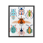 Patterned Beetles Framed Canvas Print Gallery Image 6