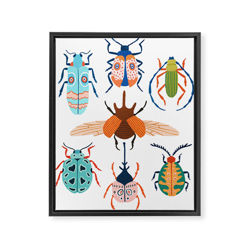 Patterned Beetles Framed Canvas Print Gallery Image 6