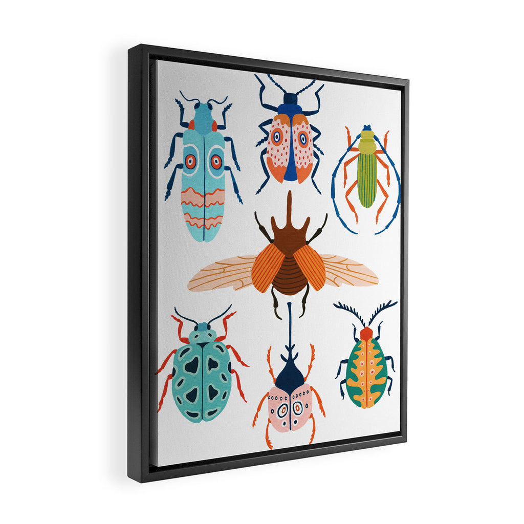 Patterned Beetles Framed Canvas Print Gallery Image 2