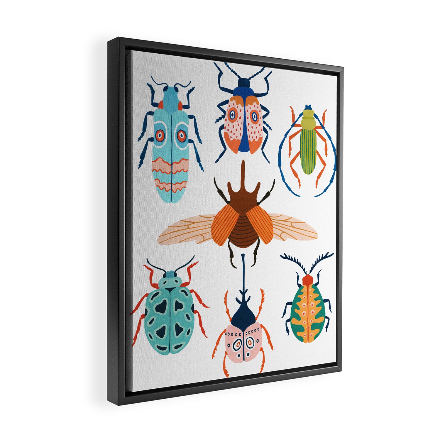Patterned Beetles Framed Canvas Print Gallery Image 2
