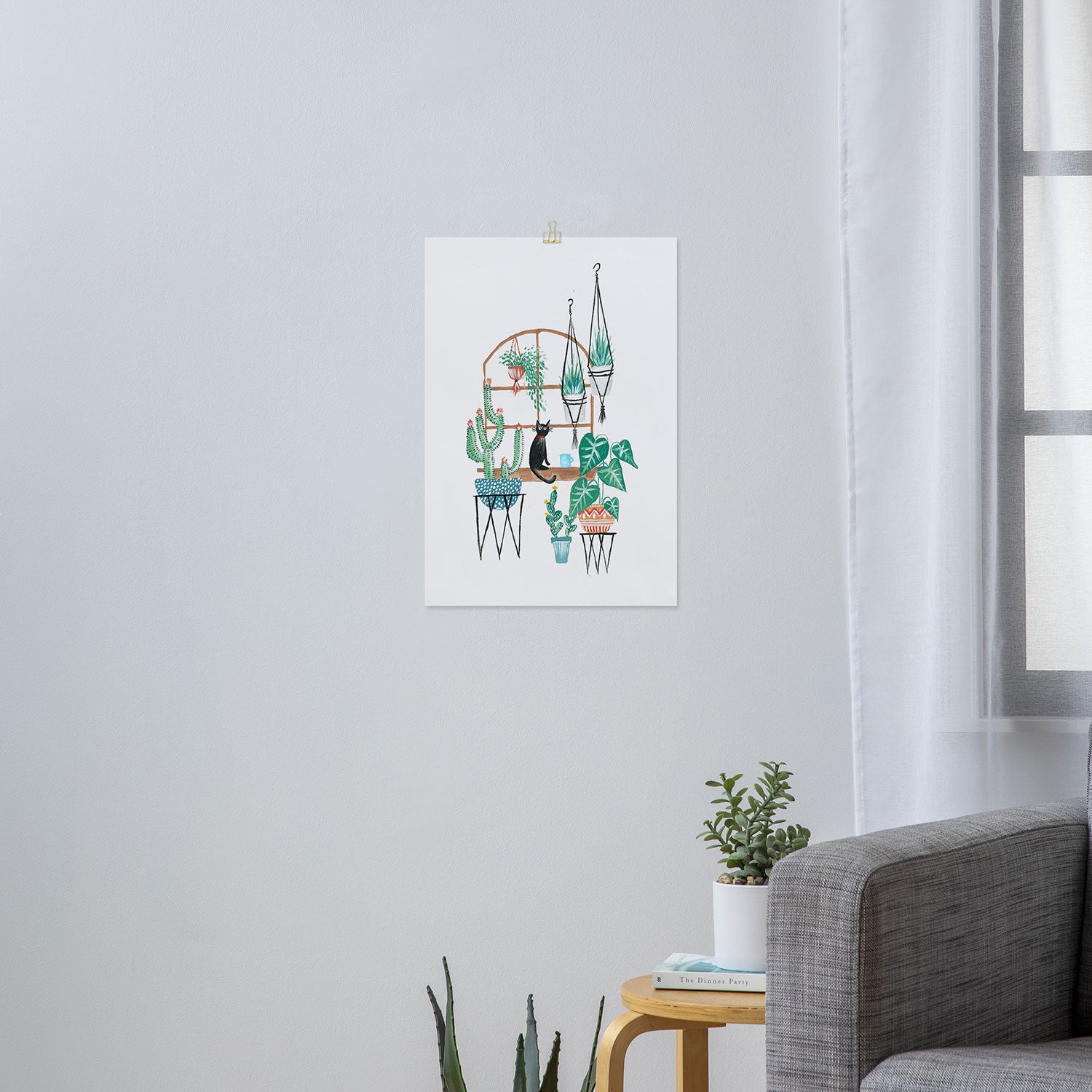 Plants Kitty Art Print Gallery Image 3