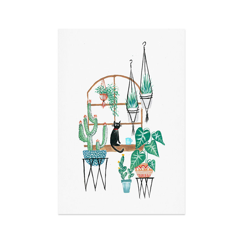 Plants Kitty Art Print Gallery Image 1