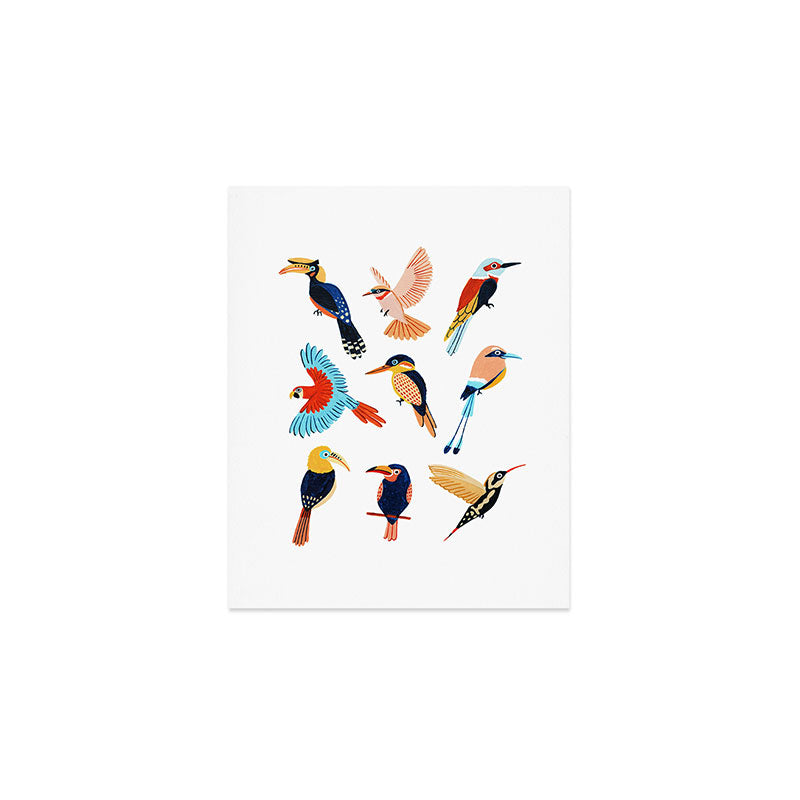 Tropical Jungle Birds Art Print Gallery Image 1