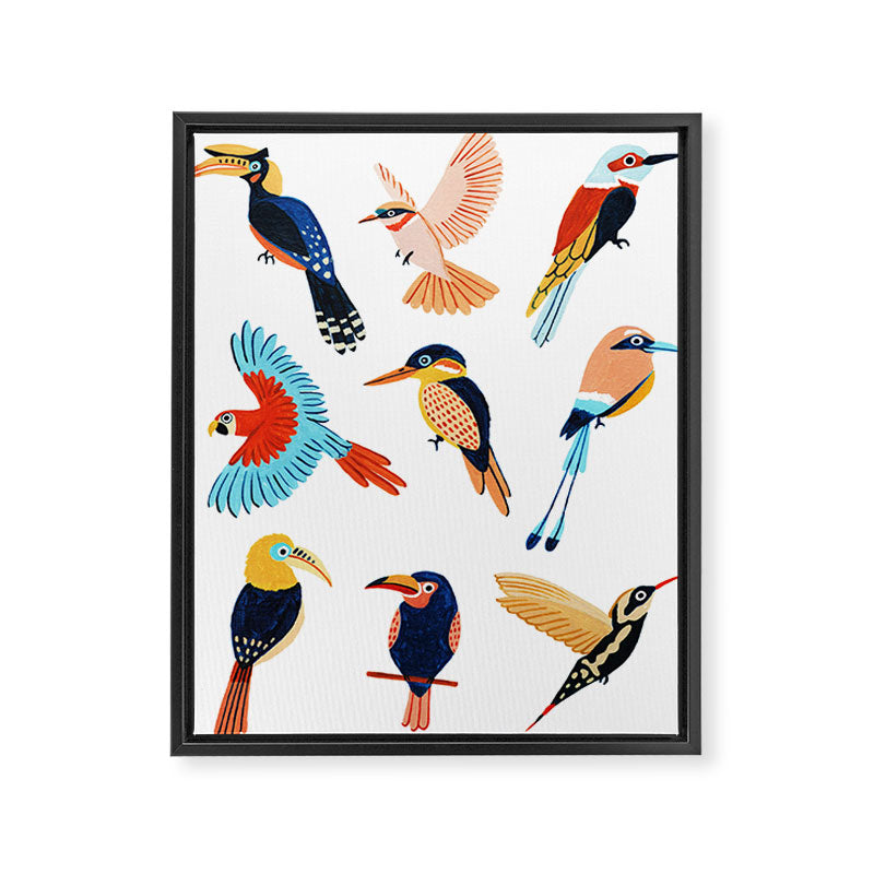 Tropical Jungle Birds Framed Canvas Print Gallery Image 6