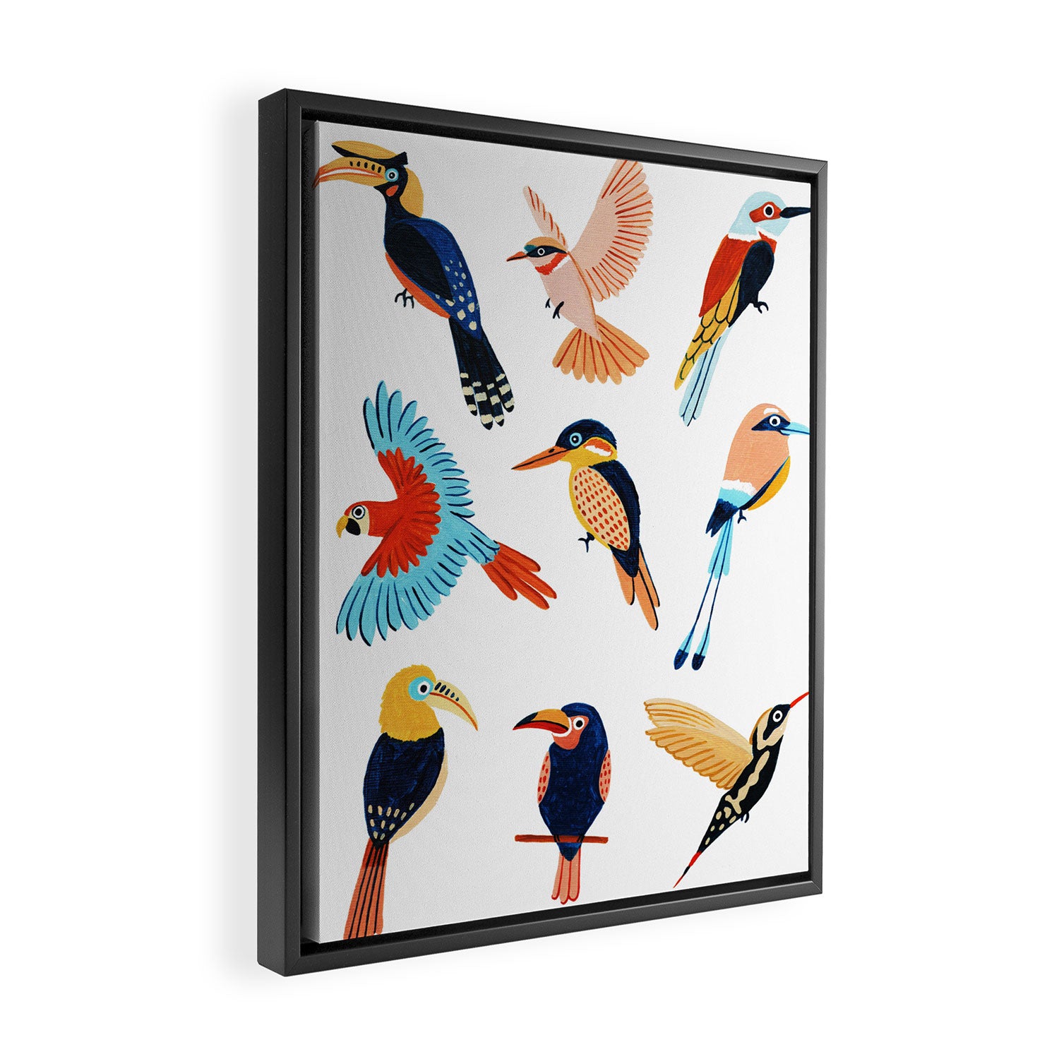 Tropical Jungle Birds Framed Canvas Print Gallery Image 2