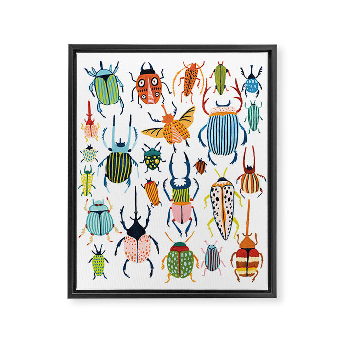 Woodland Beetles Framed Canvas Print Gallery Image 1