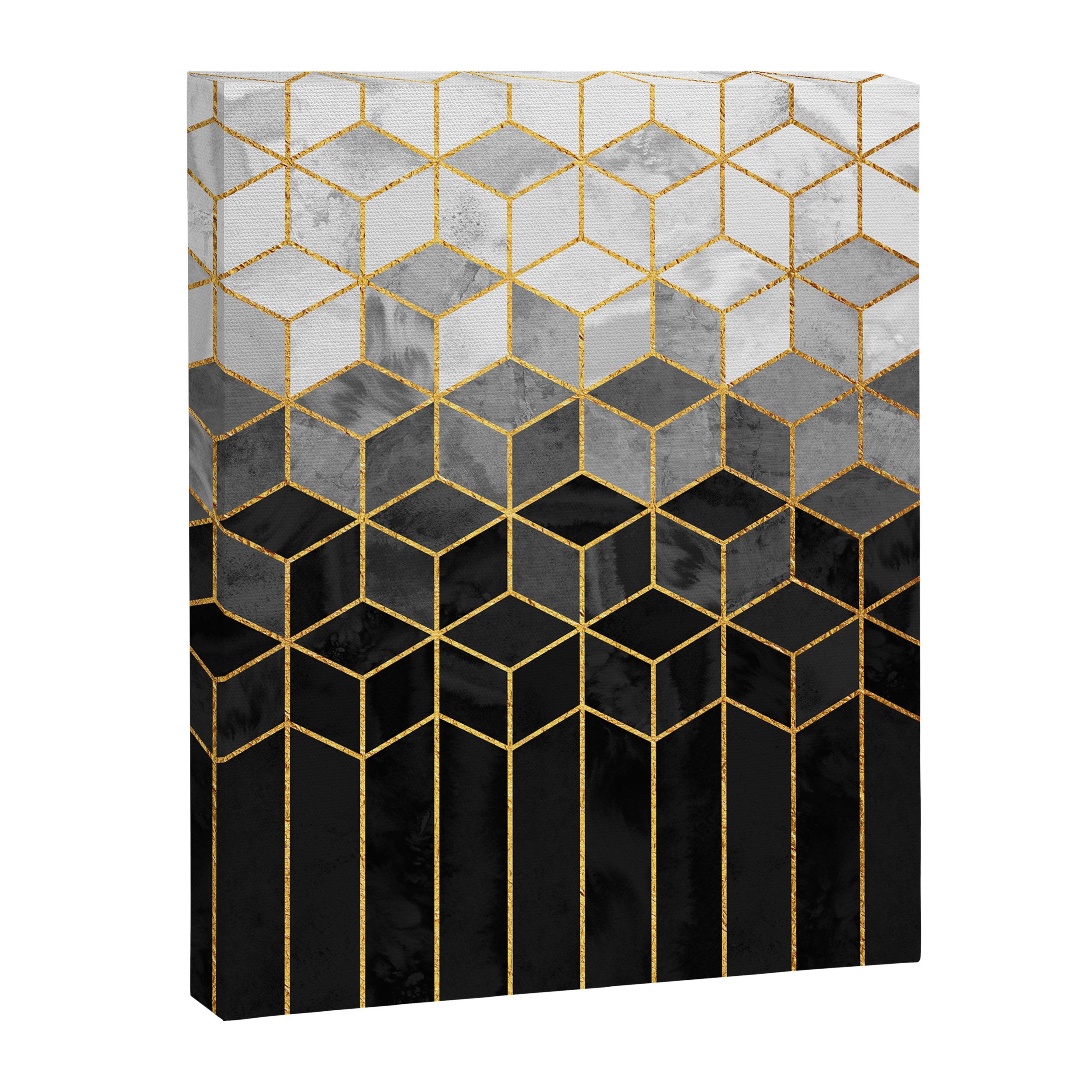 Black and White Gradient Cubes Canvas Print Gallery Image 8