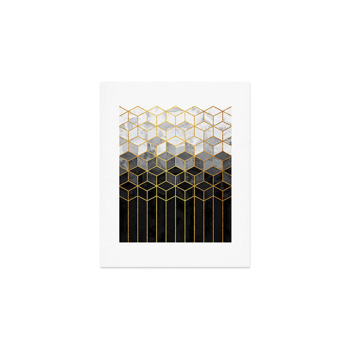 Black and White Gradient Cubes Art Print Gallery Image 1