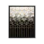 Black and White Gradient Cubes Framed Canvas Print Gallery Image 8
