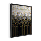 Black and White Gradient Cubes Framed Canvas Print Gallery Image 2