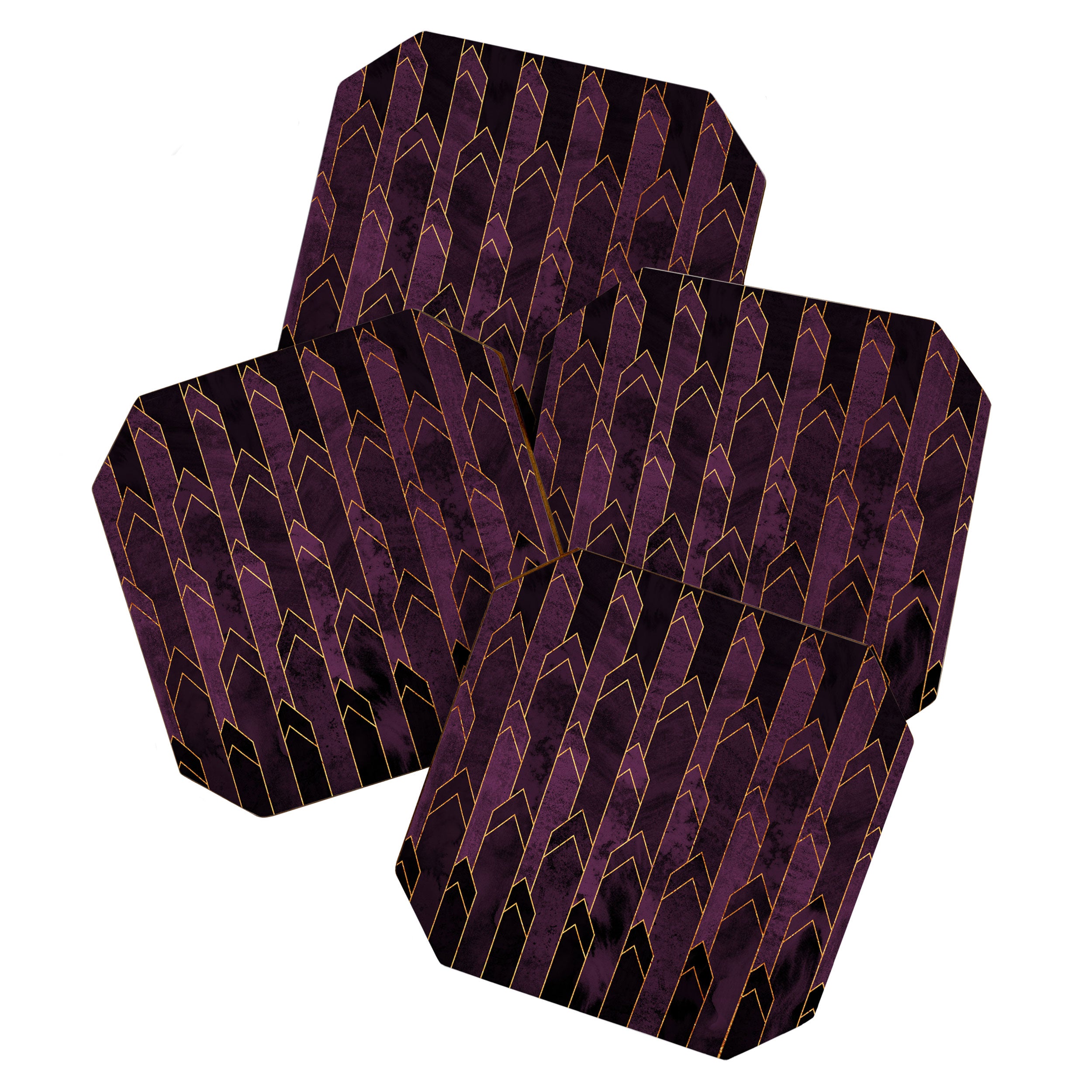 Pretty Purple Plum Geo Crystals Coaster Gallery Image 1