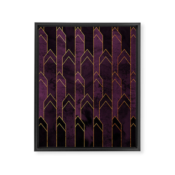 Pretty Purple Plum Geo Crystals Framed Canvas Print Gallery Image 1