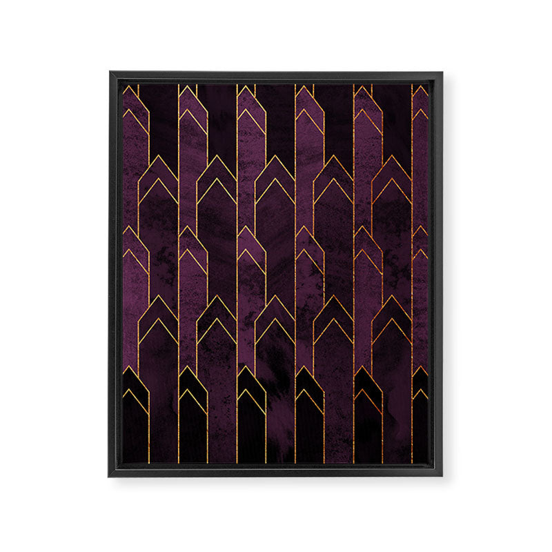 Pretty Purple Plum Geo Crystals Framed Canvas Print Gallery Image 8
