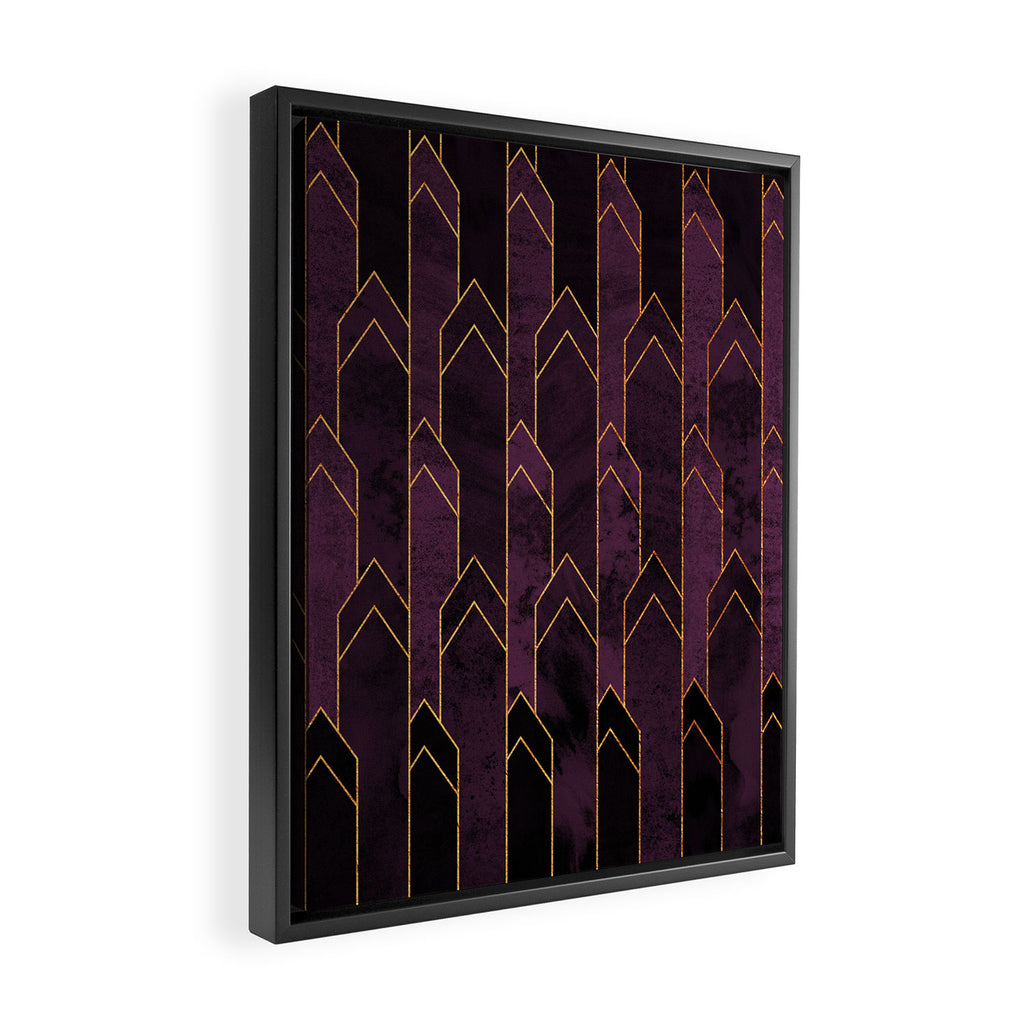 Pretty Purple Plum Geo Crystals Framed Canvas Print Gallery Image 2