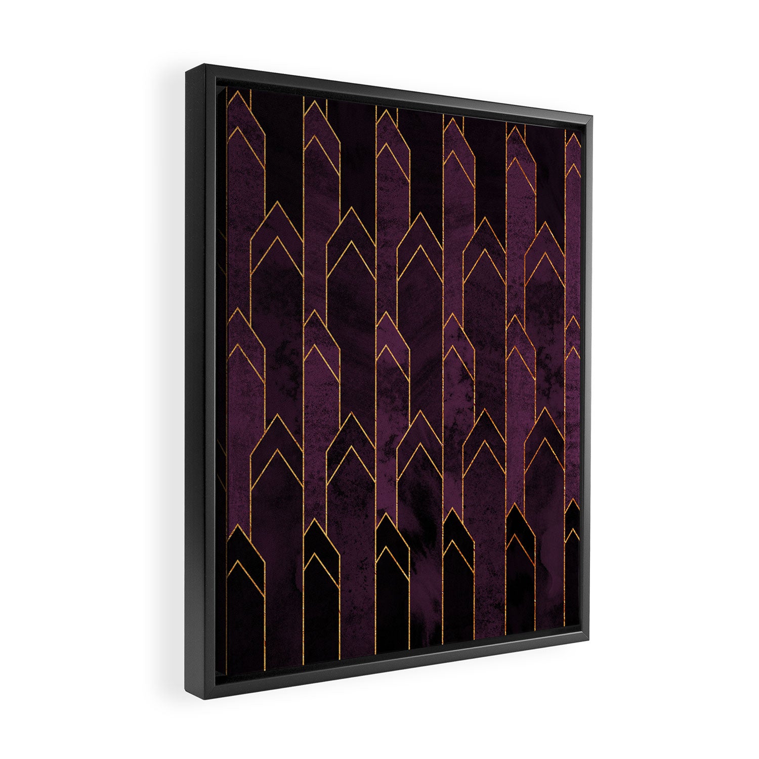 Pretty Purple Plum Geo Crystals Framed Canvas Print Gallery Image 2