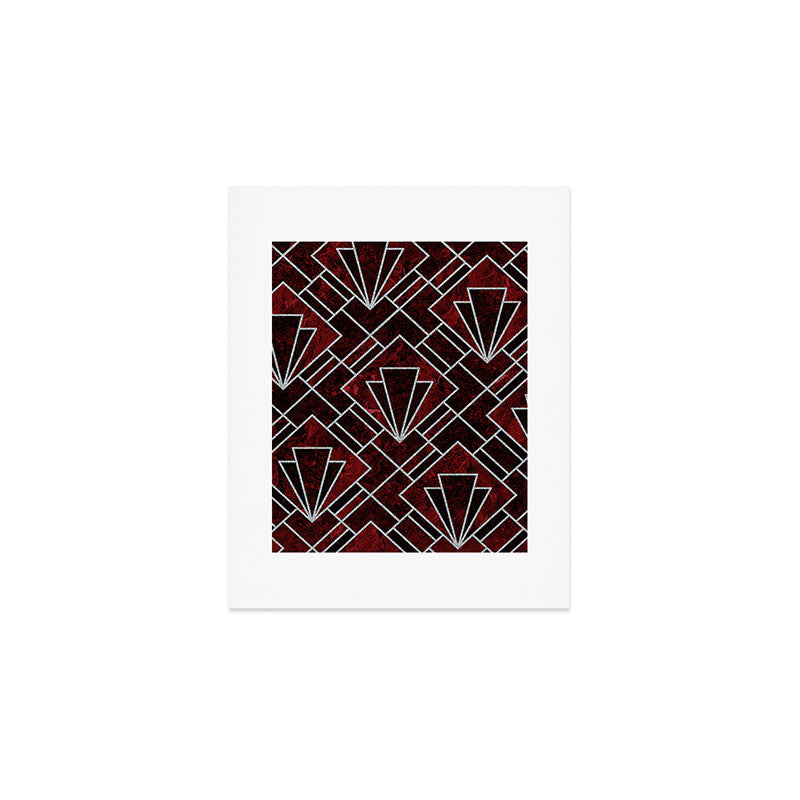 Red Ruby Art Deco Pattern Art Print Gallery Image 1