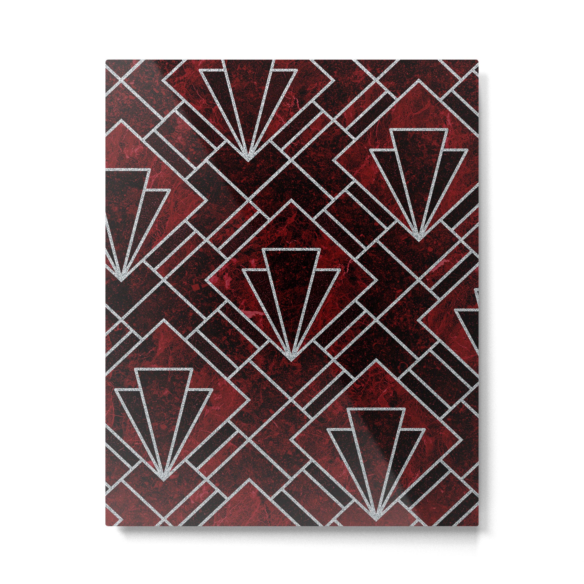 Red Ruby Art Deco Pattern Metal Print Gallery Image 6